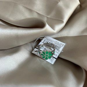 925 Sterling Silver Women's Ring Size 8 Green Flower (Kazakhstan made)
